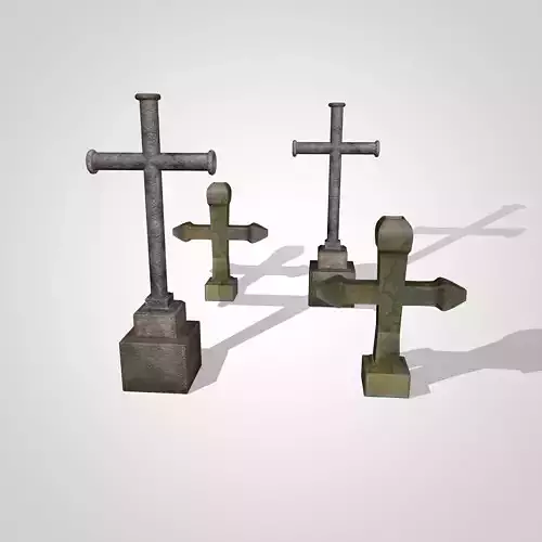 Crosses two gravestones - two gravestones