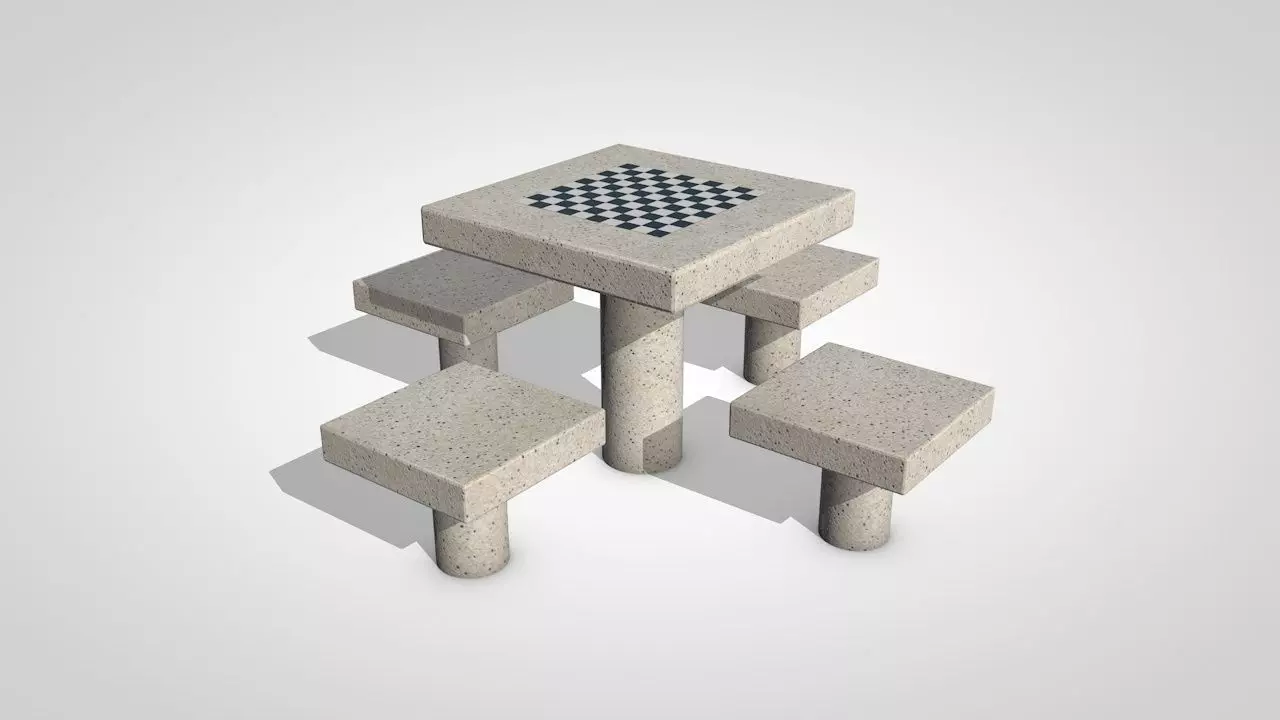 Chess Table 3D model_0