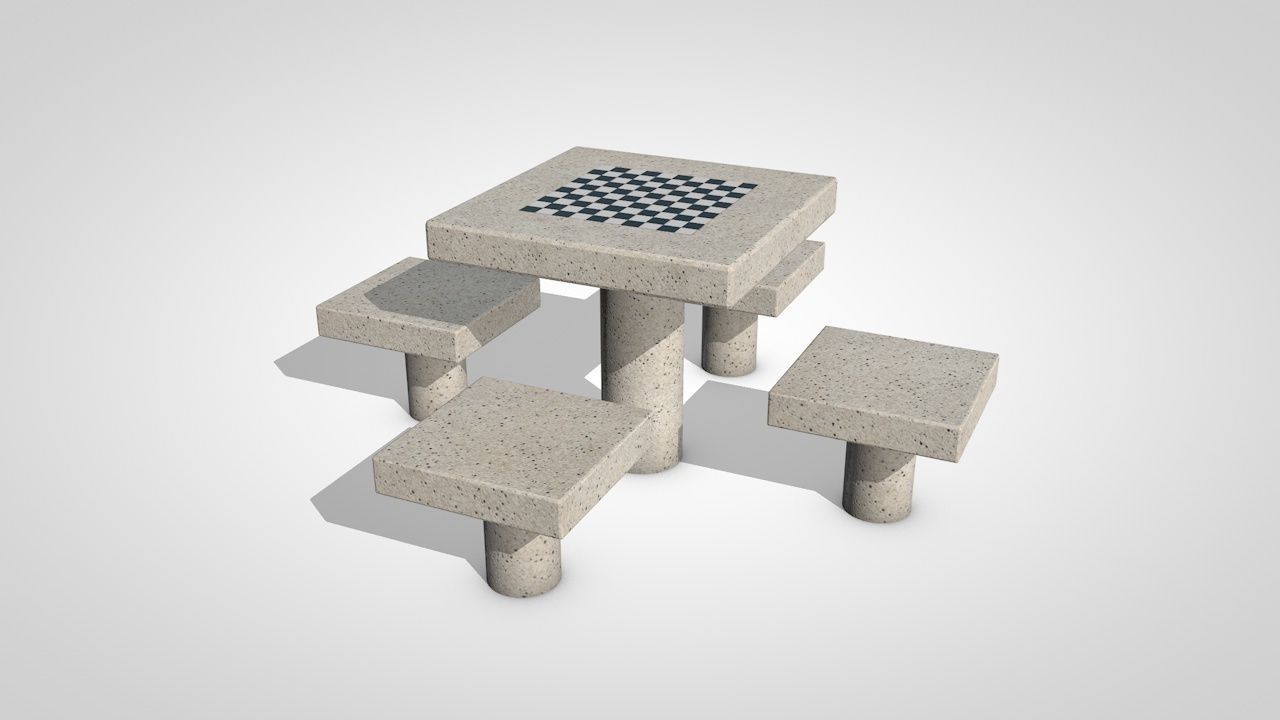 Chess Table 3D model_1
