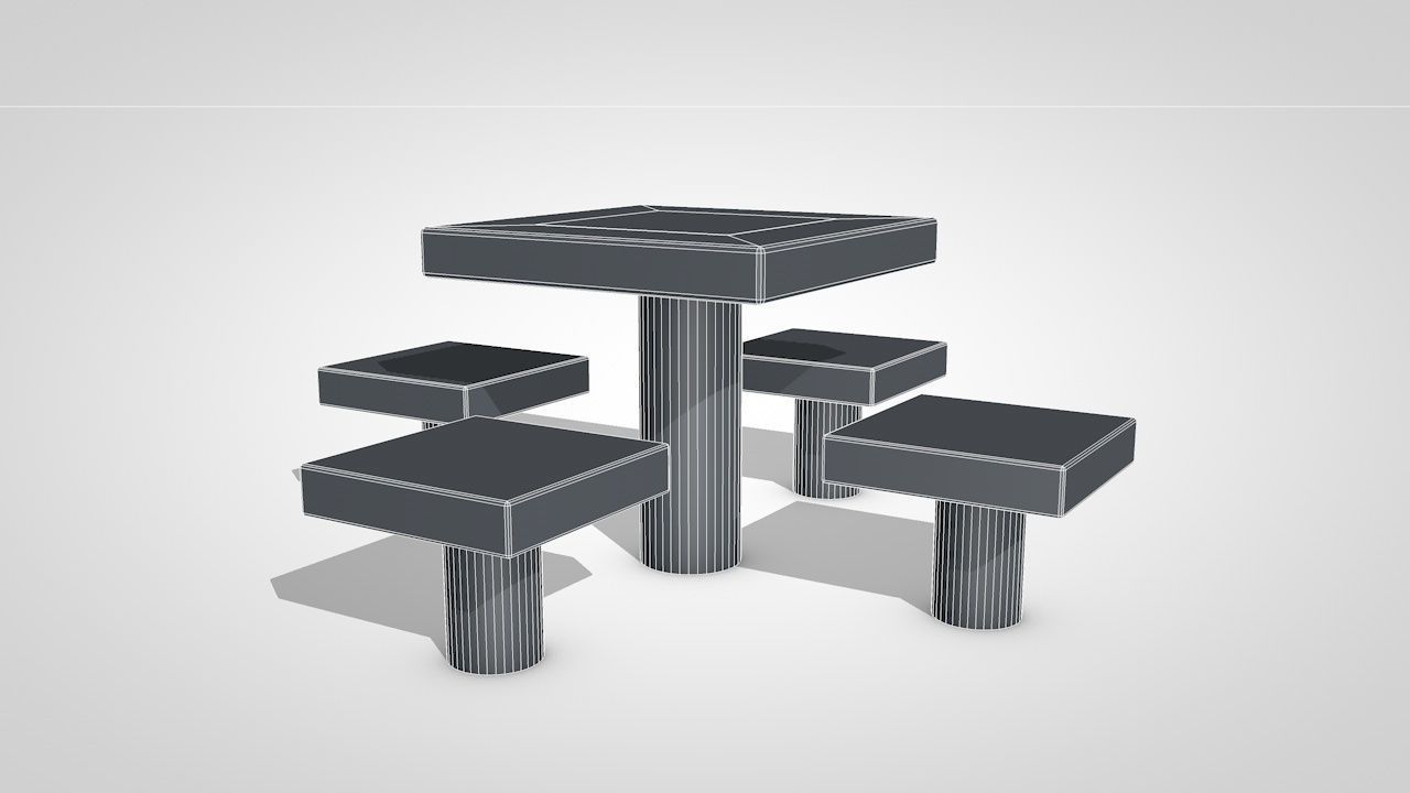 Chess Table 3D model_7