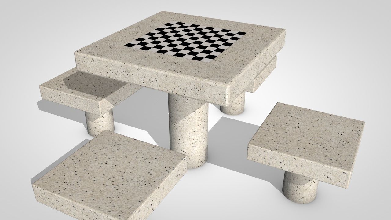 Chess Table 3D model_2