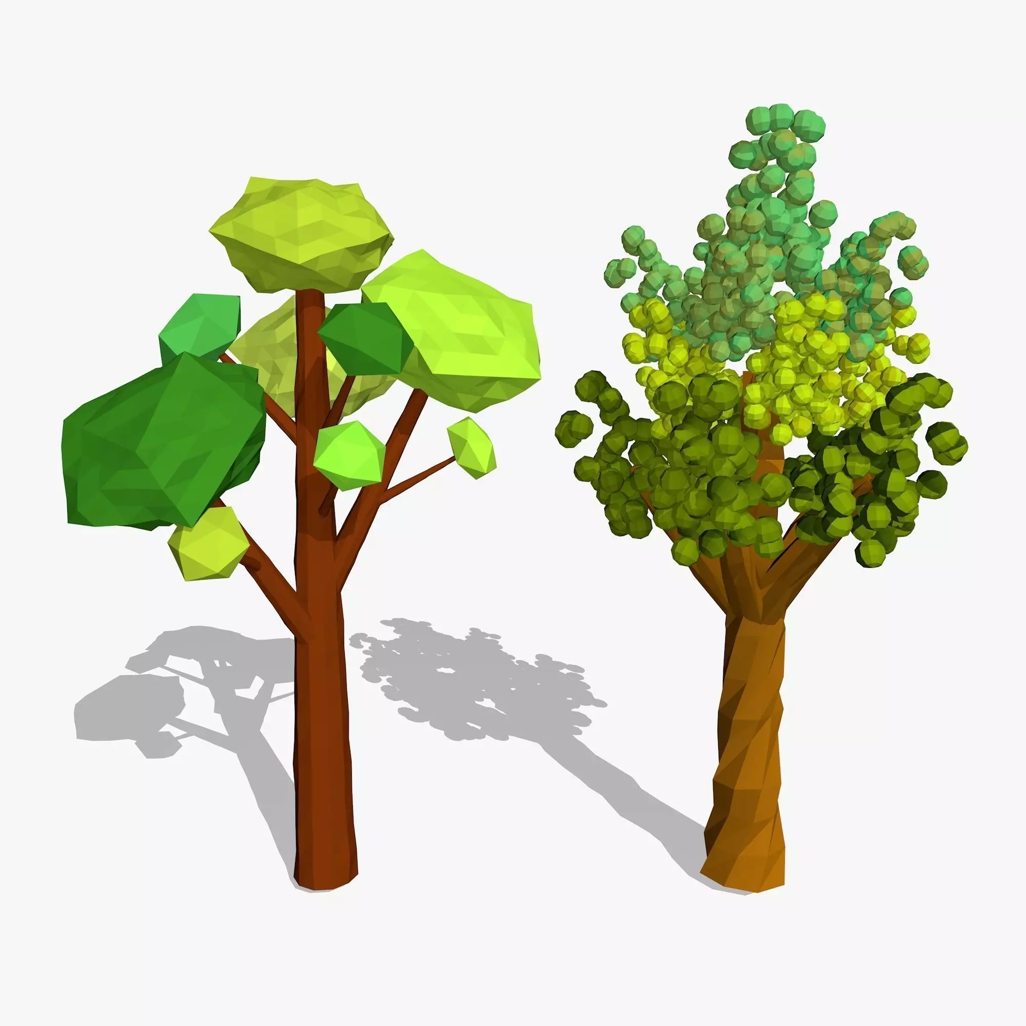 Cartoon Trees Low-poly 3D model