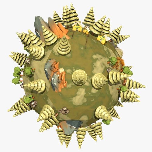 Cartoon Planet  Low-poly 3D model