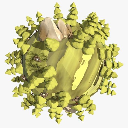 Cartoon Planet Low-poly 3D model