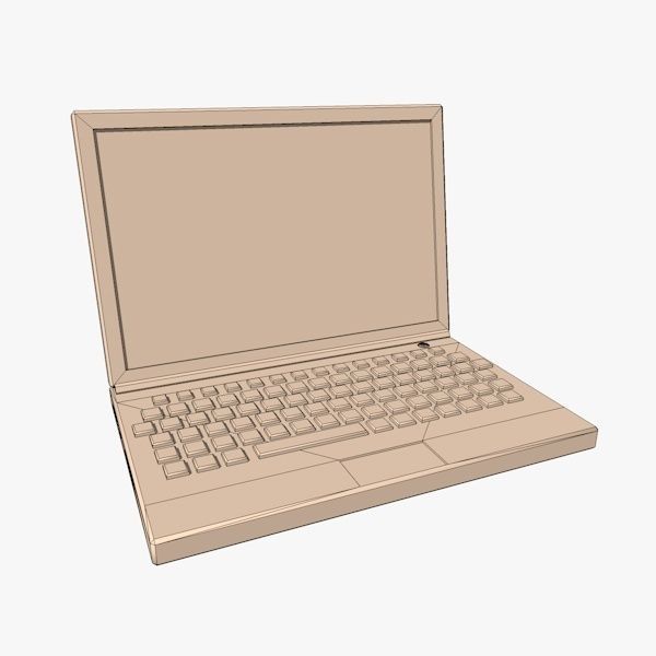 Cartoon Laptop  3D model_9