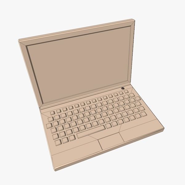 Cartoon Laptop  3D model_10