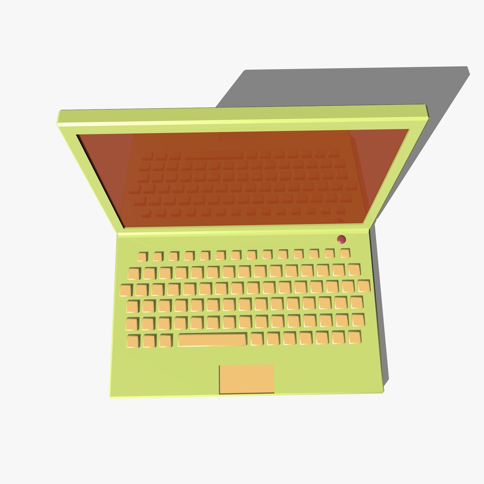 Cartoon Laptop  3D model_3