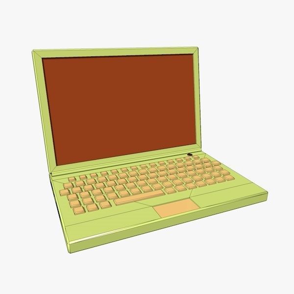 Cartoon Laptop  3D model_7