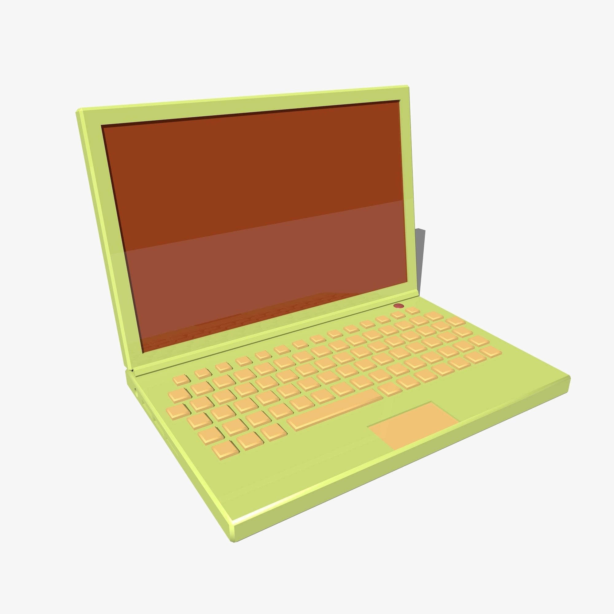 Cartoon Laptop  3D model_1