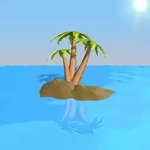 Small Island with Palm Trees