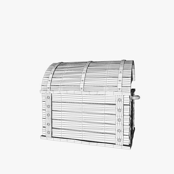 Cartoon Chest in Low Poly Style Low-poly 3D model_8