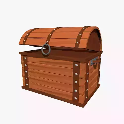 Cartoon Chest in Low Poly Style