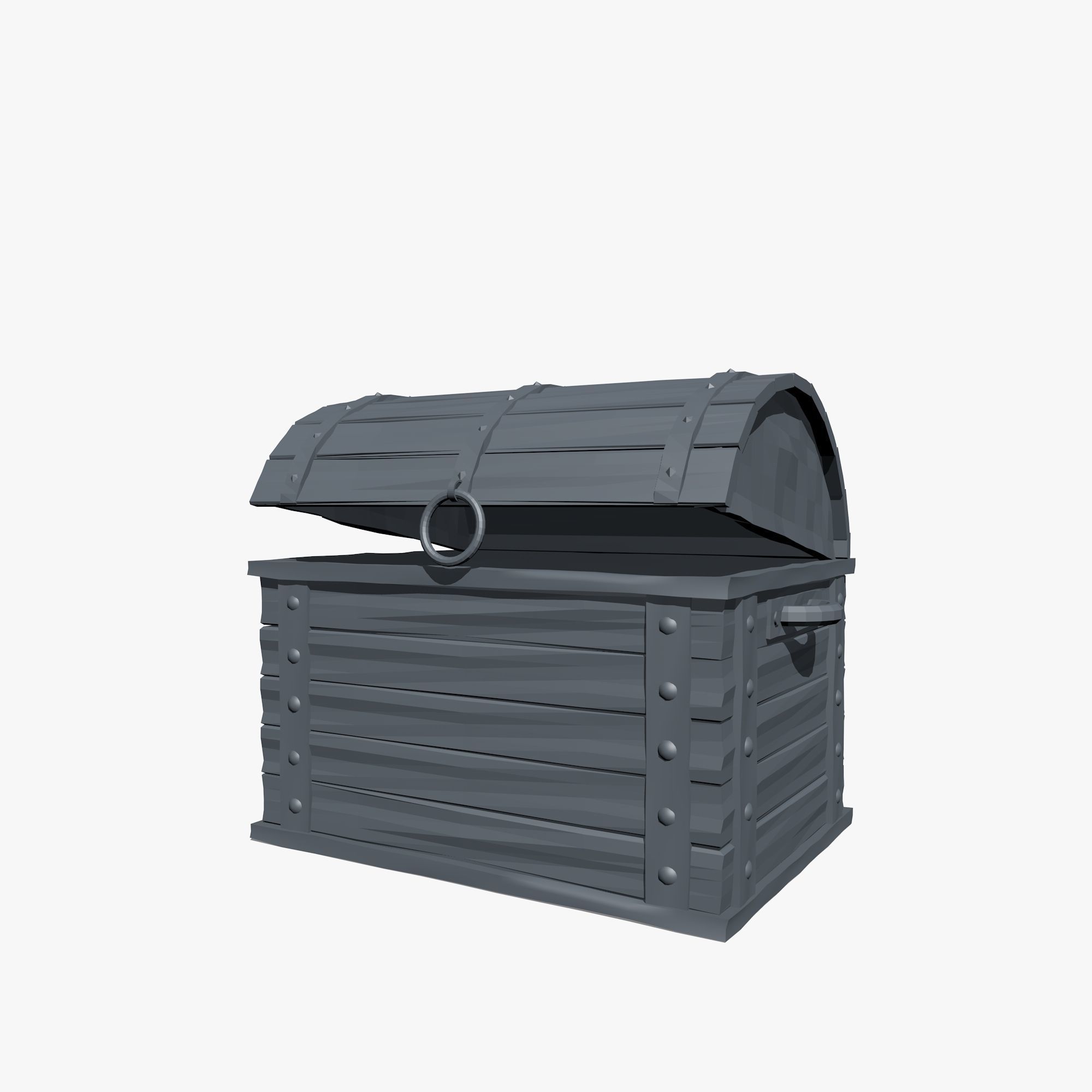 Cartoon Chest in Low Poly Style Low-poly 3D model_5