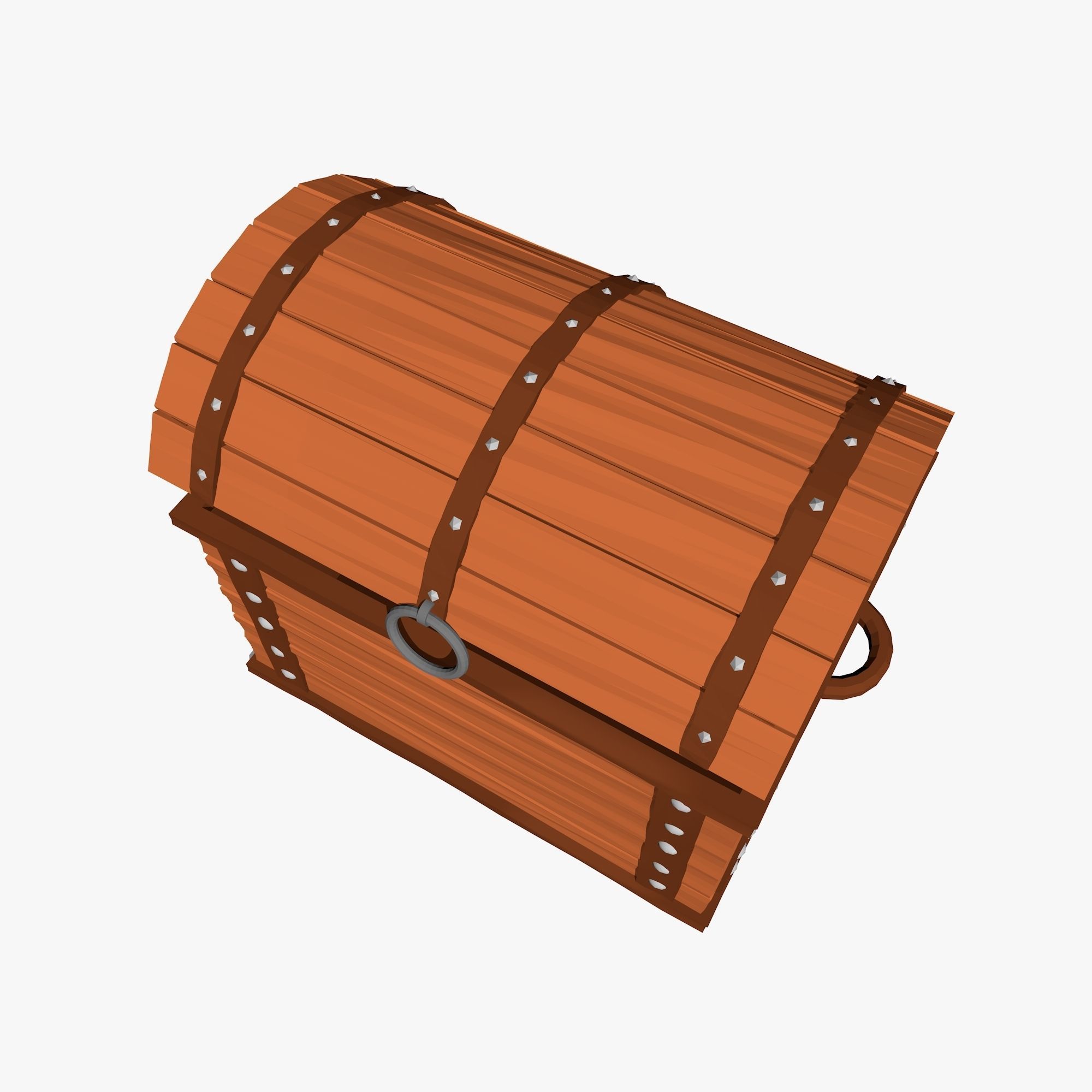 Cartoon Chest in Low Poly Style Low-poly 3D model_4
