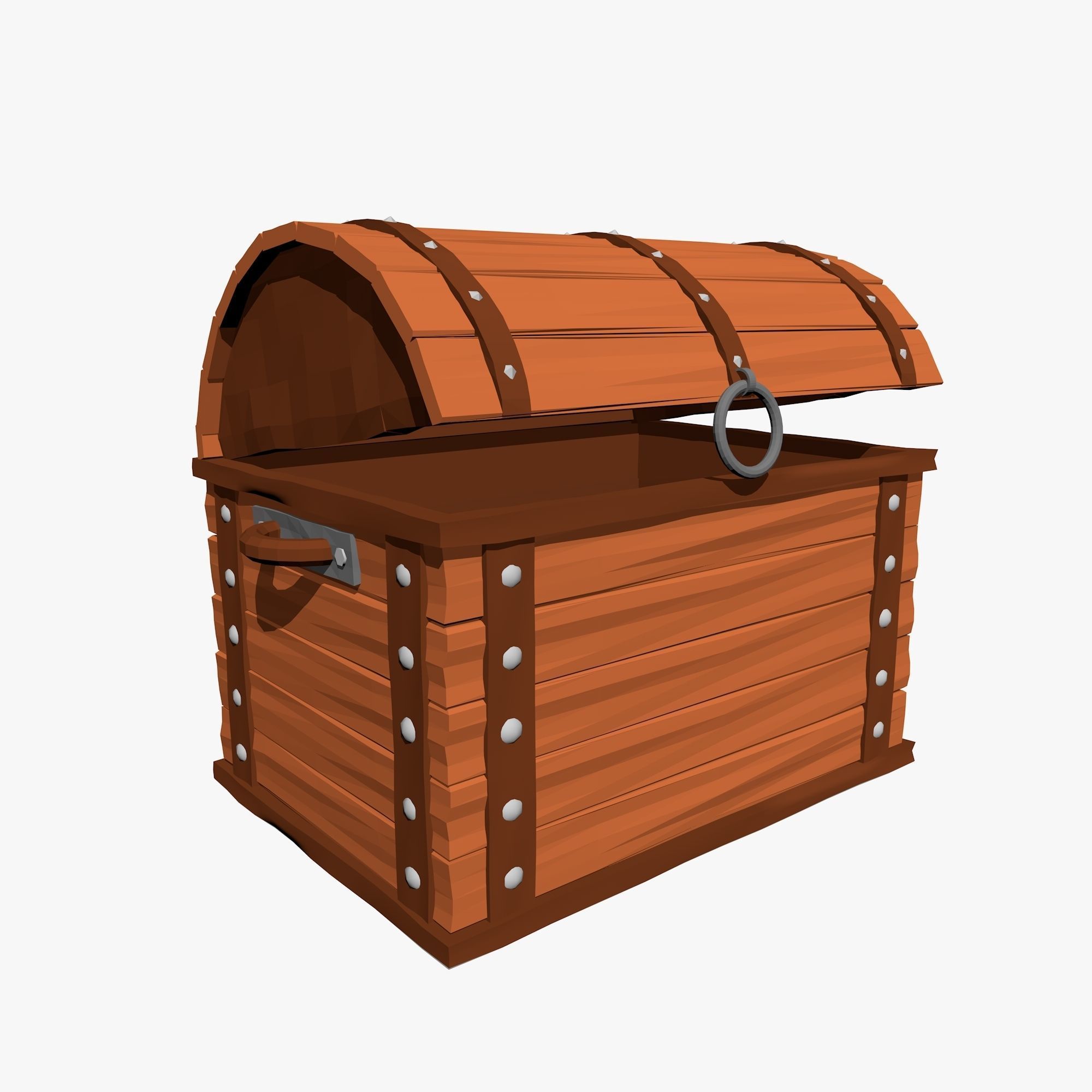 Cartoon Chest in Low Poly Style Low-poly 3D model_1
