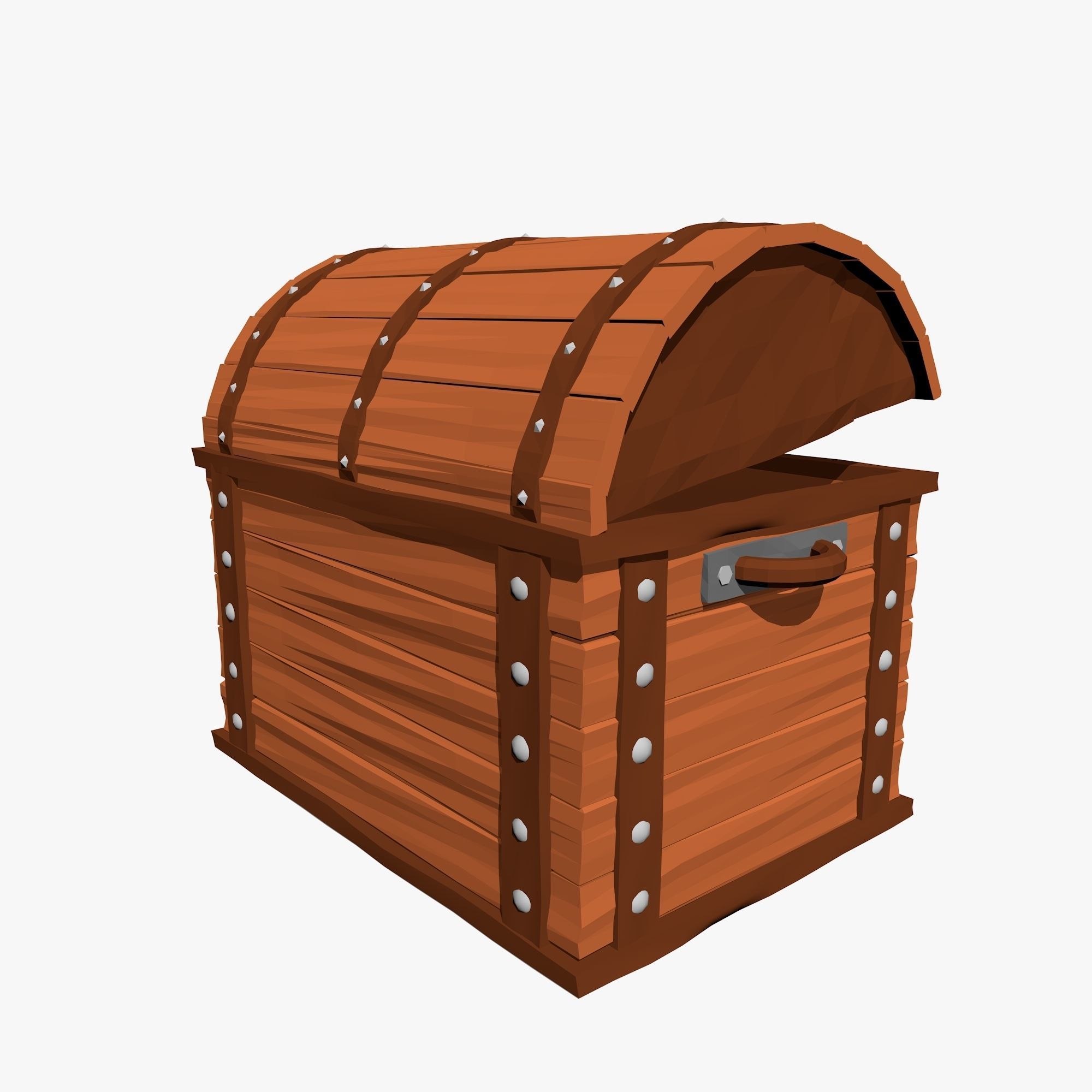 Cartoon Chest in Low Poly Style Low-poly 3D model_2