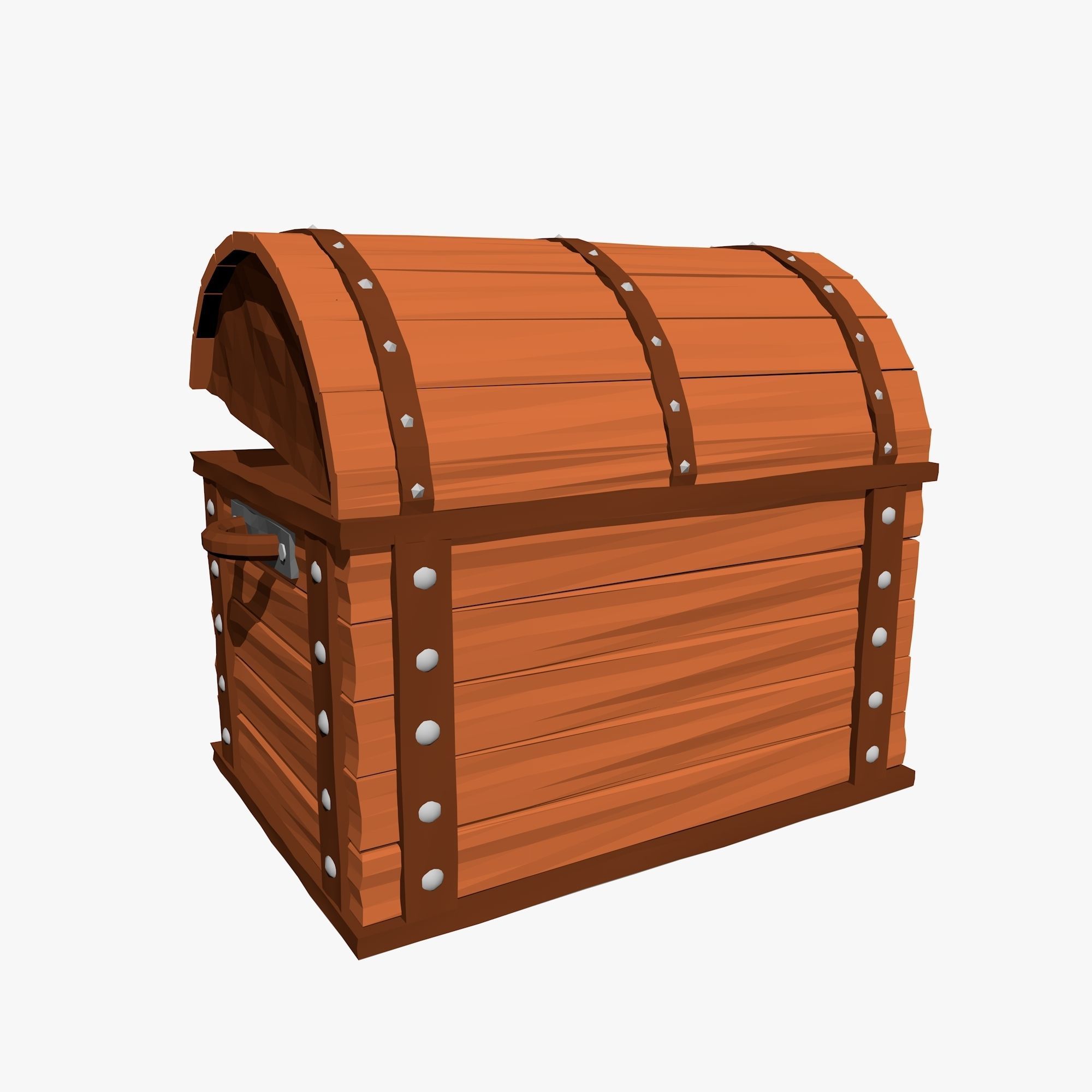 Cartoon Chest in Low Poly Style Low-poly 3D model_3
