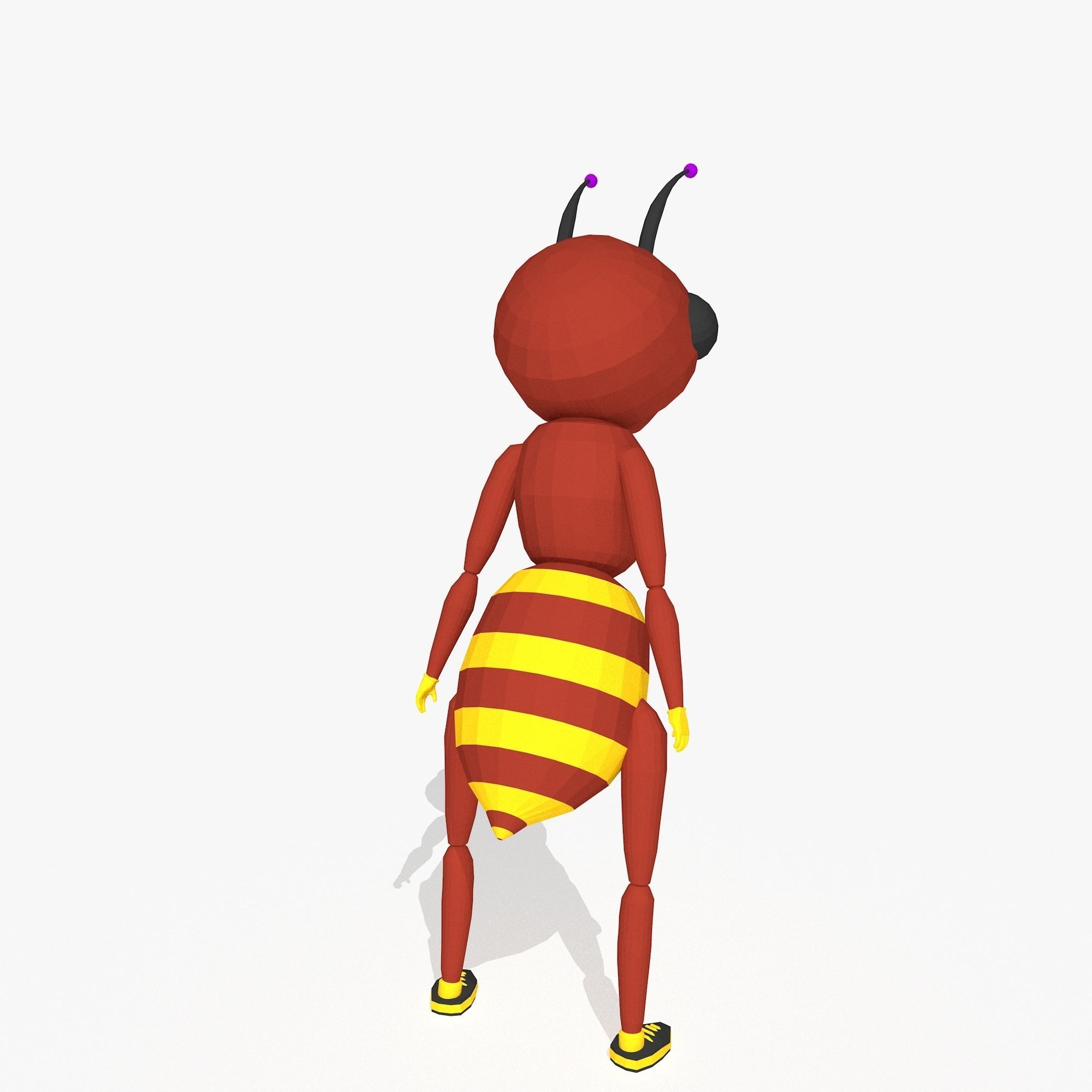 Red Cartoon Ant Low-poly 3D model_2