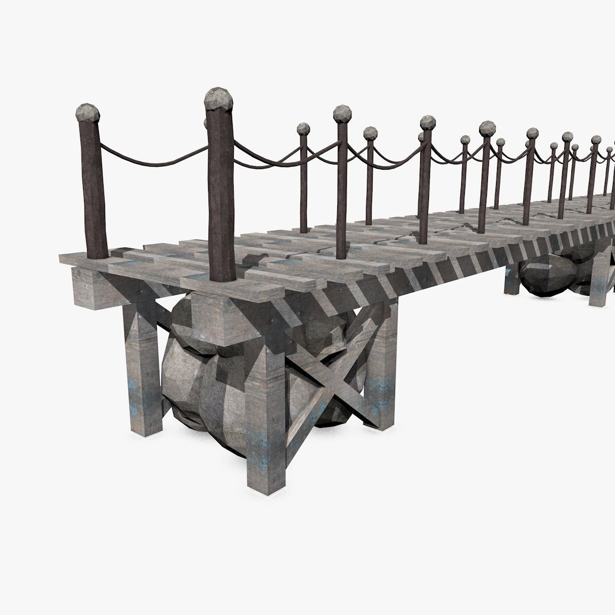 Wooden Bridge 3D model_1