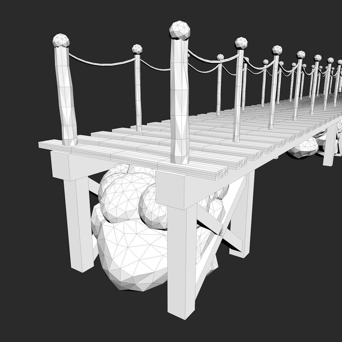 Wooden Bridge 3D model_5