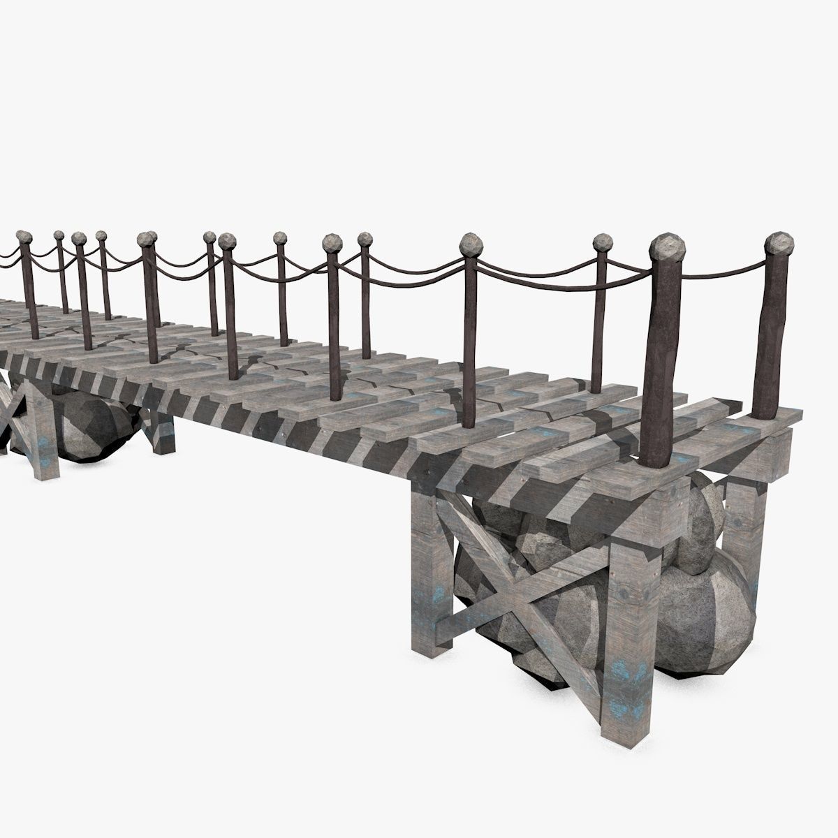 Wooden Bridge 3D model_2