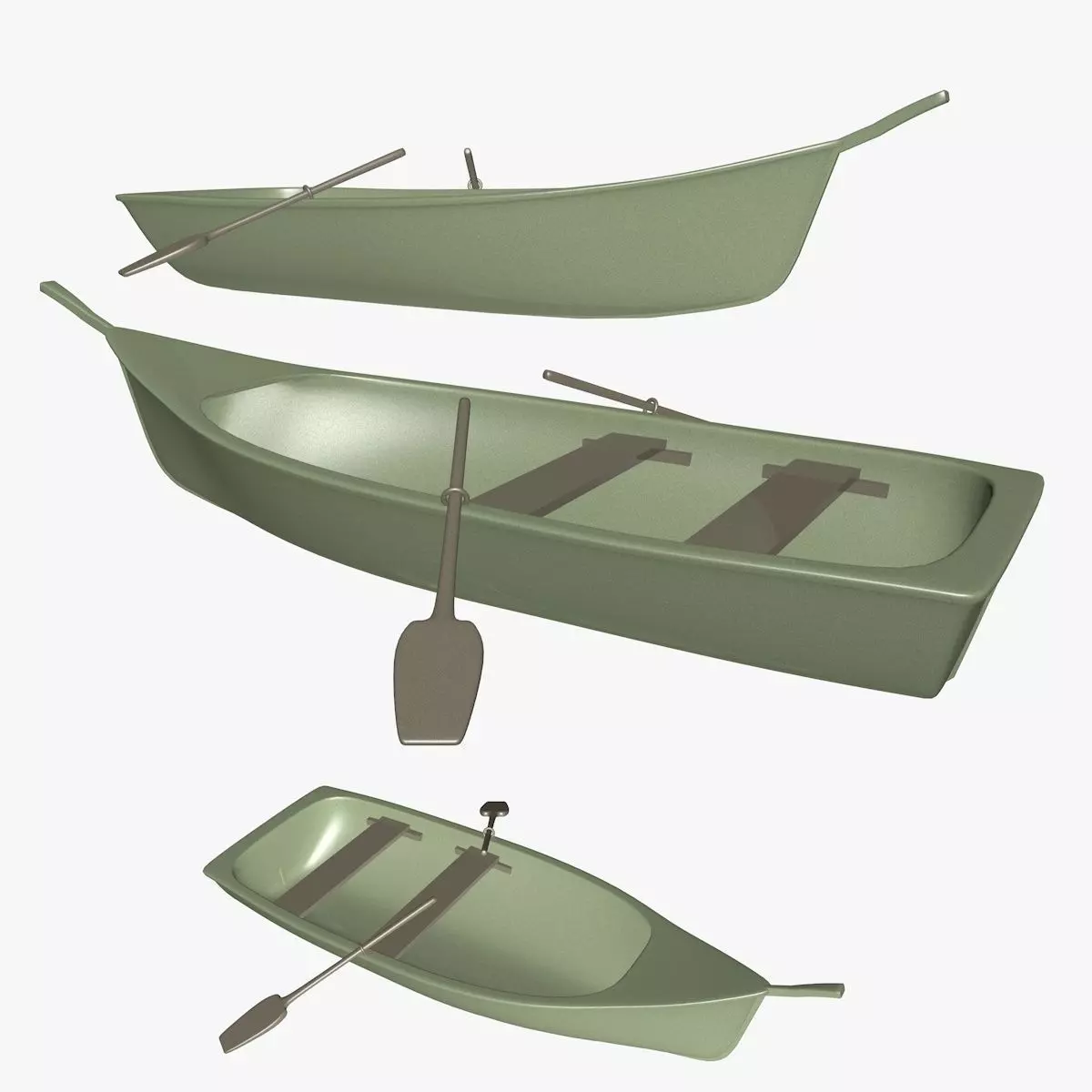 Small Wooden Boat 3D model
