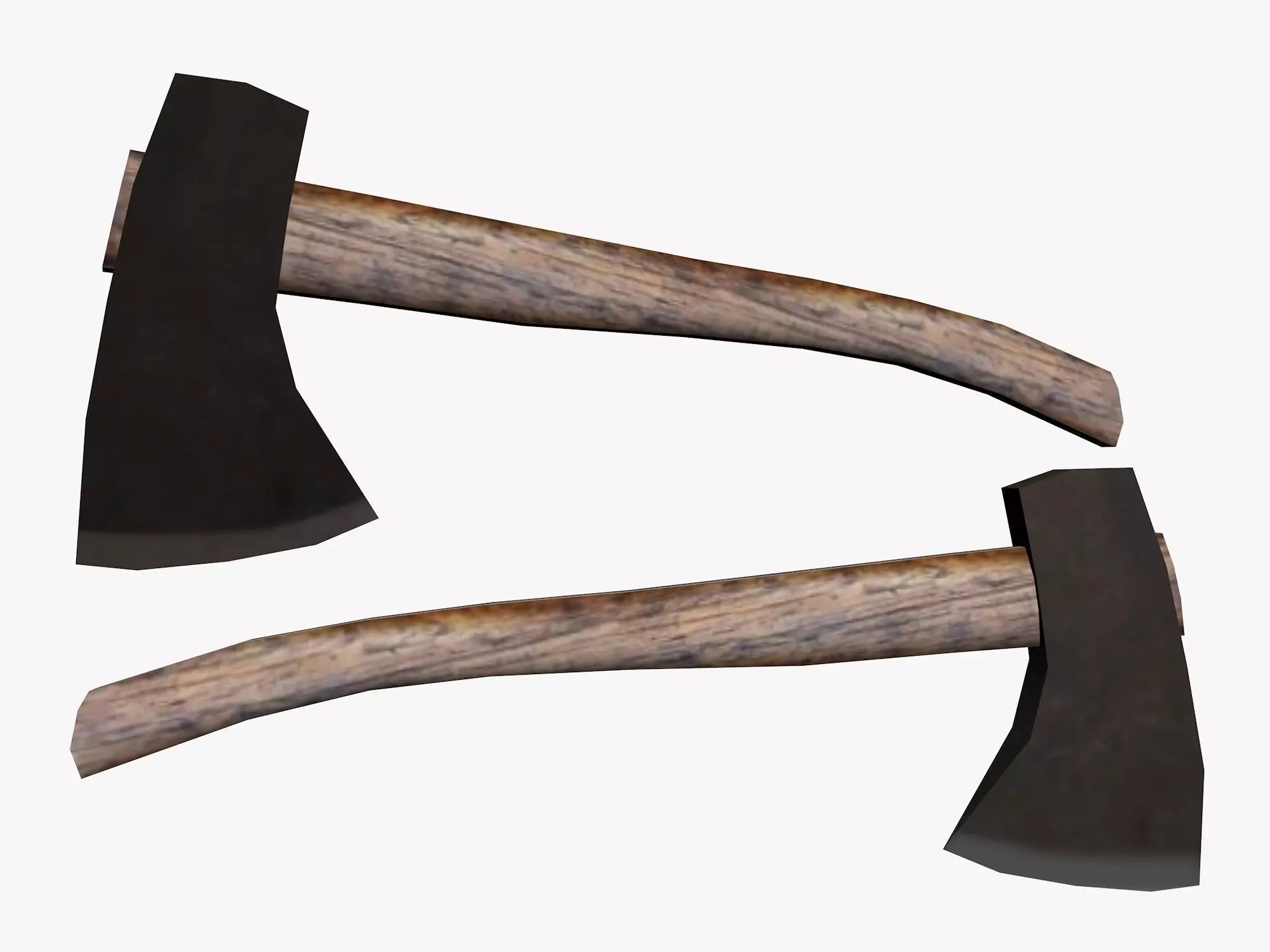 Axes low poly two Low-poly 3D model_0