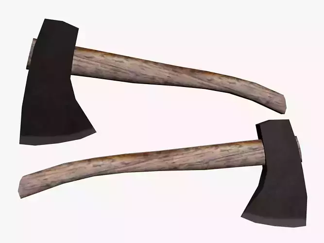 Axes low poly two