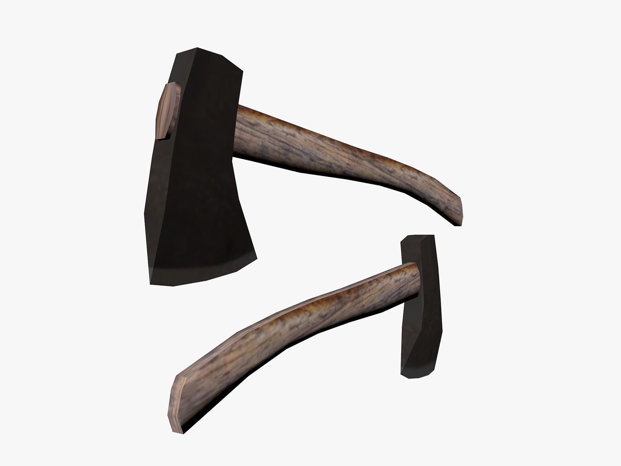 Axes low poly two Low-poly 3D model_2
