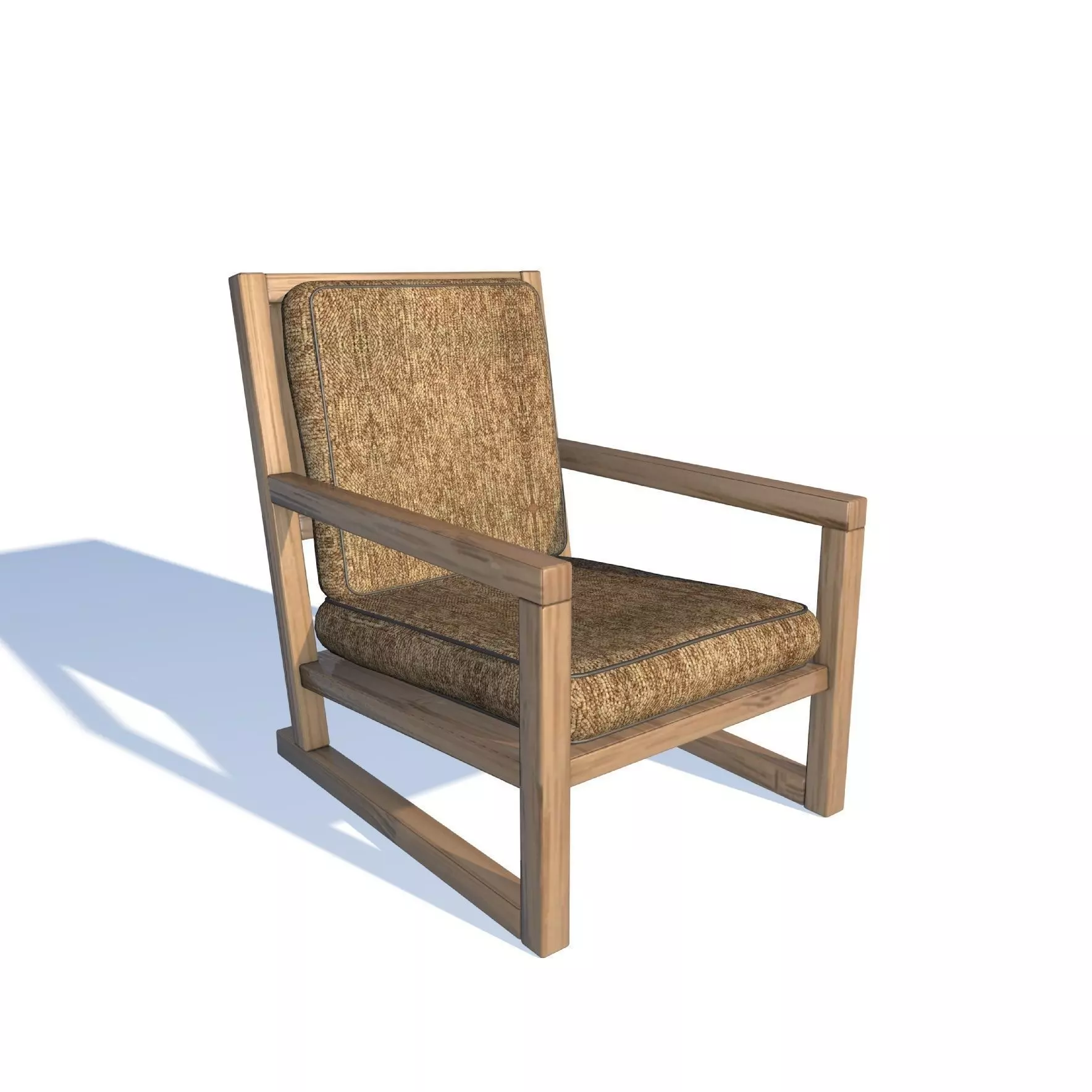 Armchair wooden chair 3D model_0