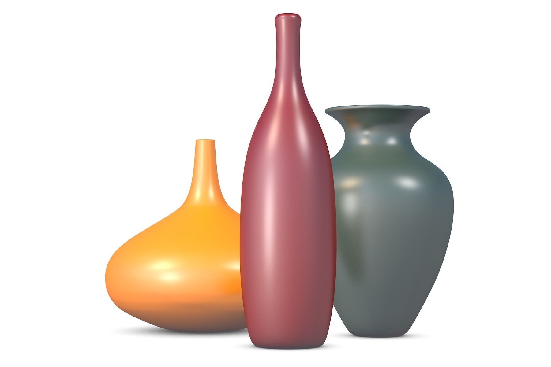 Three Vases 3D model_1