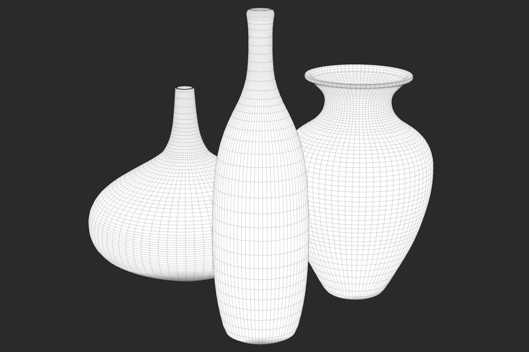 Three Vases 3D model_7