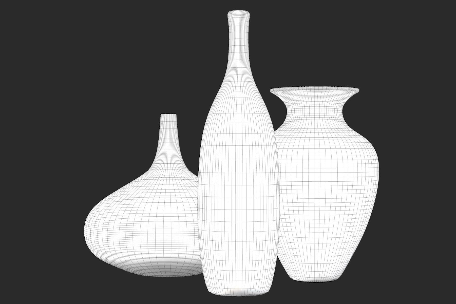 Three Vases 3D model_8