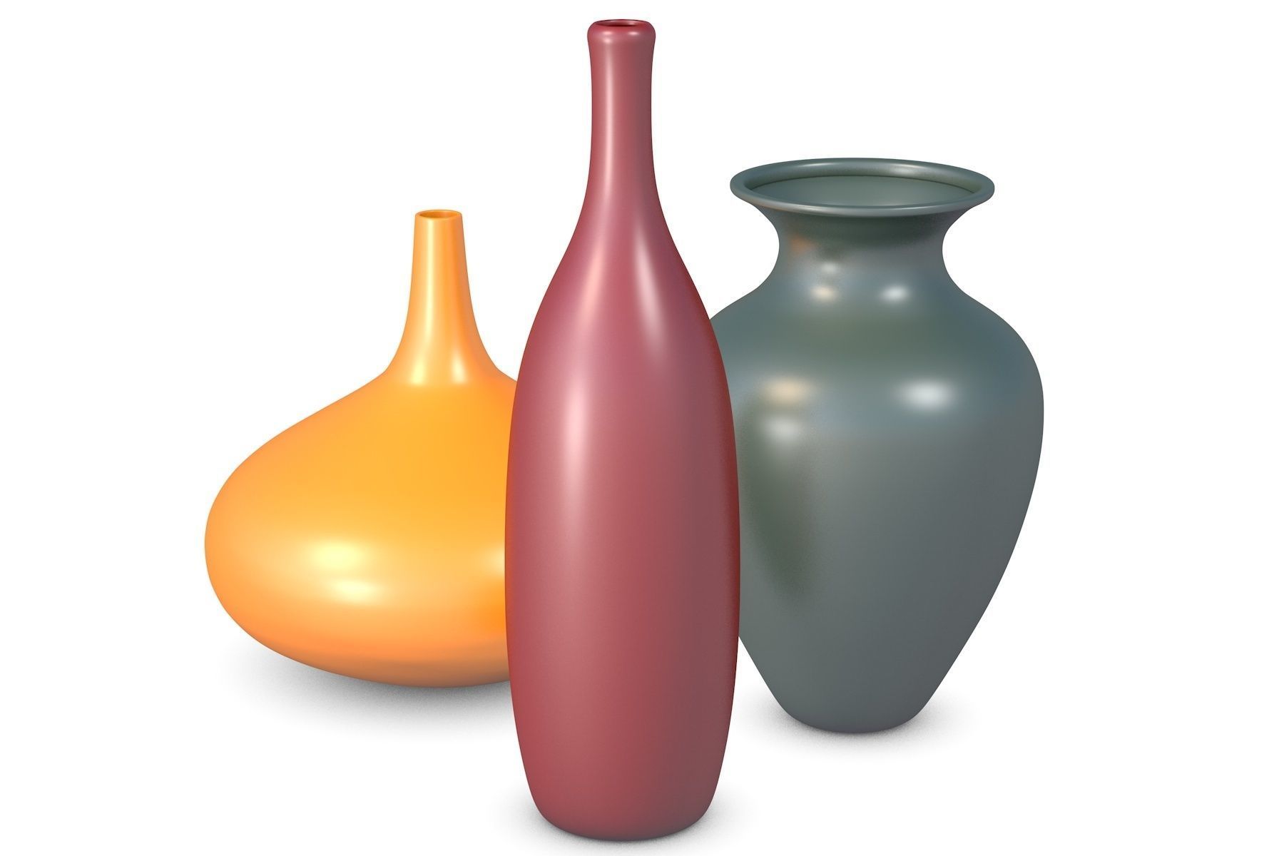 Three Vases 3D model_2