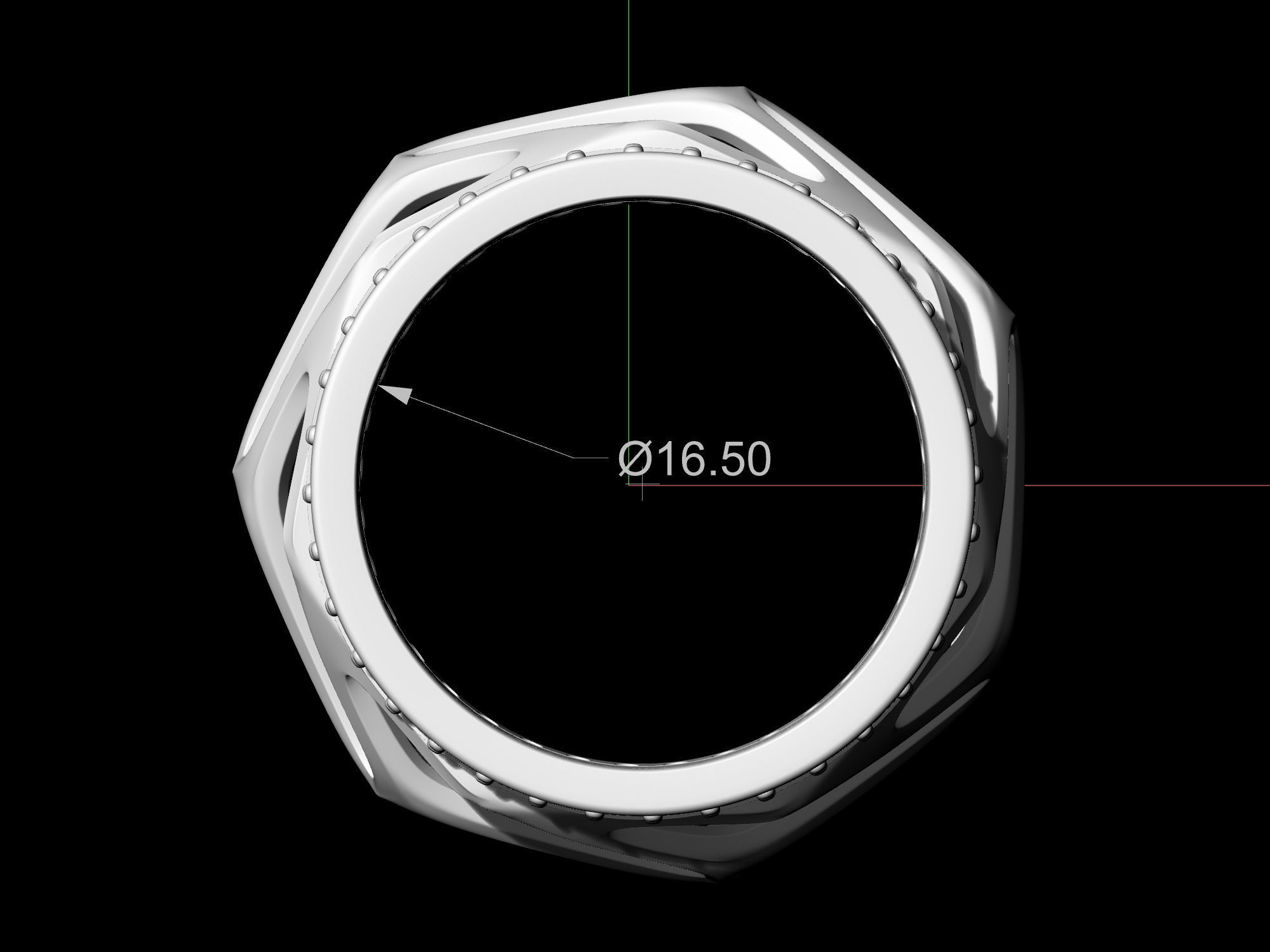 Parametric wedding Ring with diamond 3D print model_11