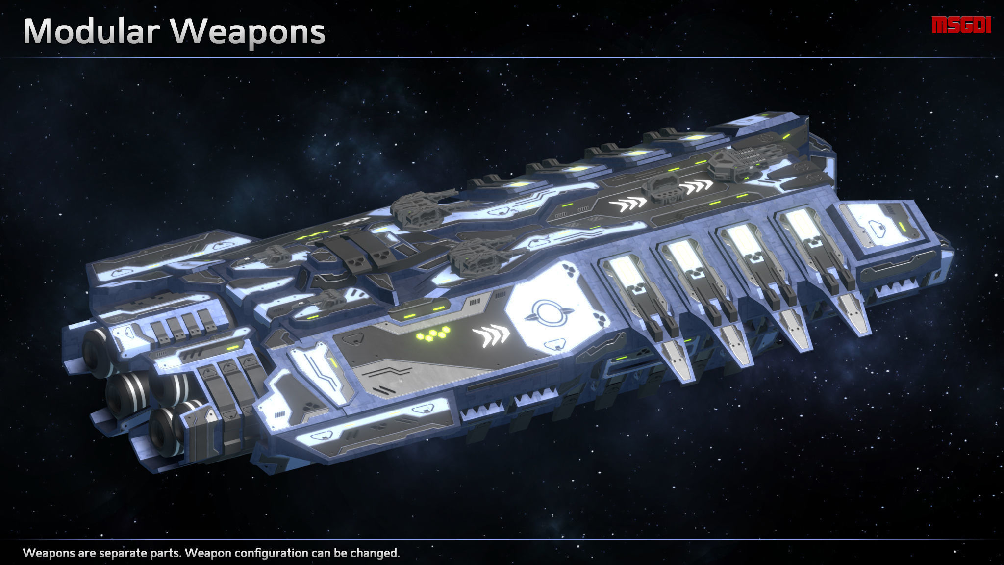 Spaceship Enkar Republic Cruiser Thulmar Low-poly 3D model_3