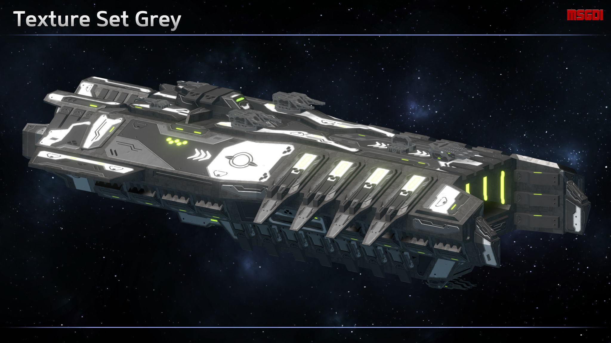 Spaceship Enkar Republic Cruiser Thulmar Low-poly 3D model_8