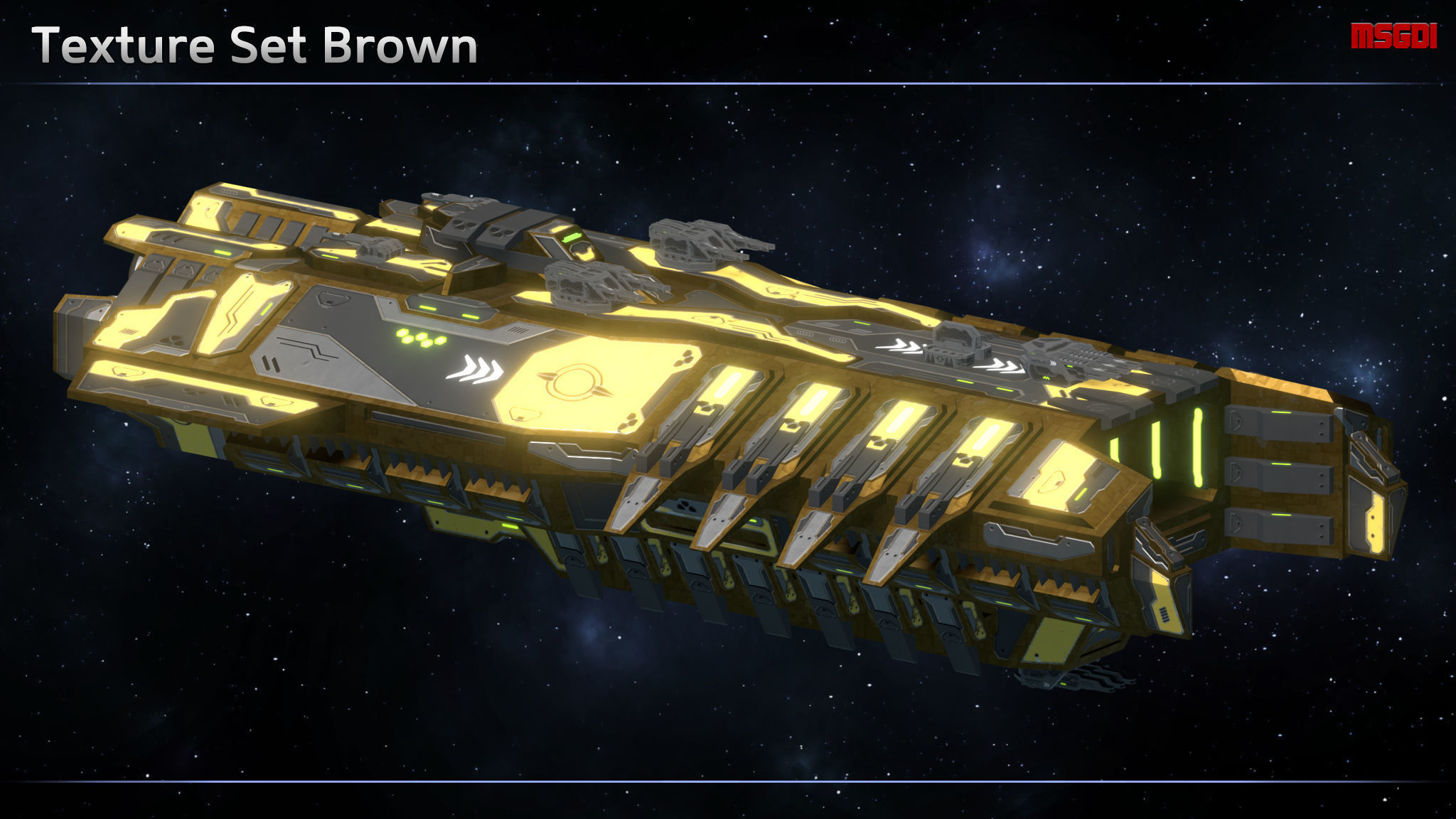 Spaceship Enkar Republic Cruiser Thulmar Low-poly 3D model_6