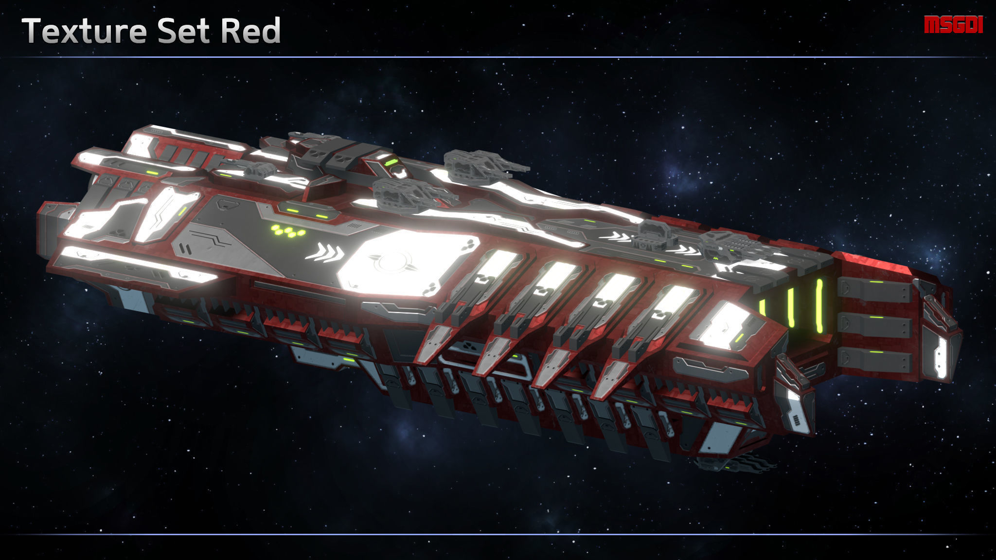 Spaceship Enkar Republic Cruiser Thulmar Low-poly 3D model_9