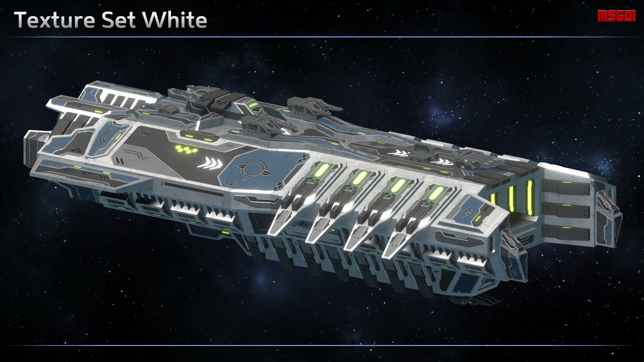 Spaceship Enkar Republic Cruiser Thulmar Low-poly 3D model_10