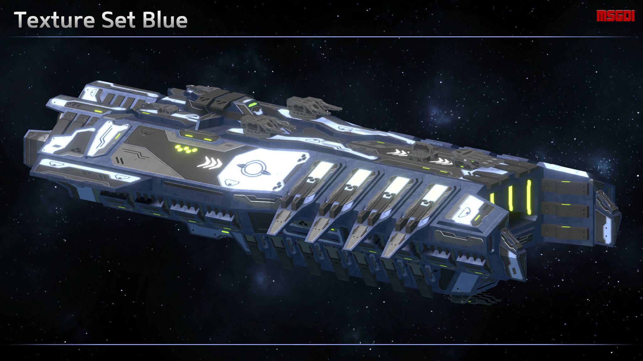 Spaceship Enkar Republic Cruiser Thulmar Low-poly 3D model_5