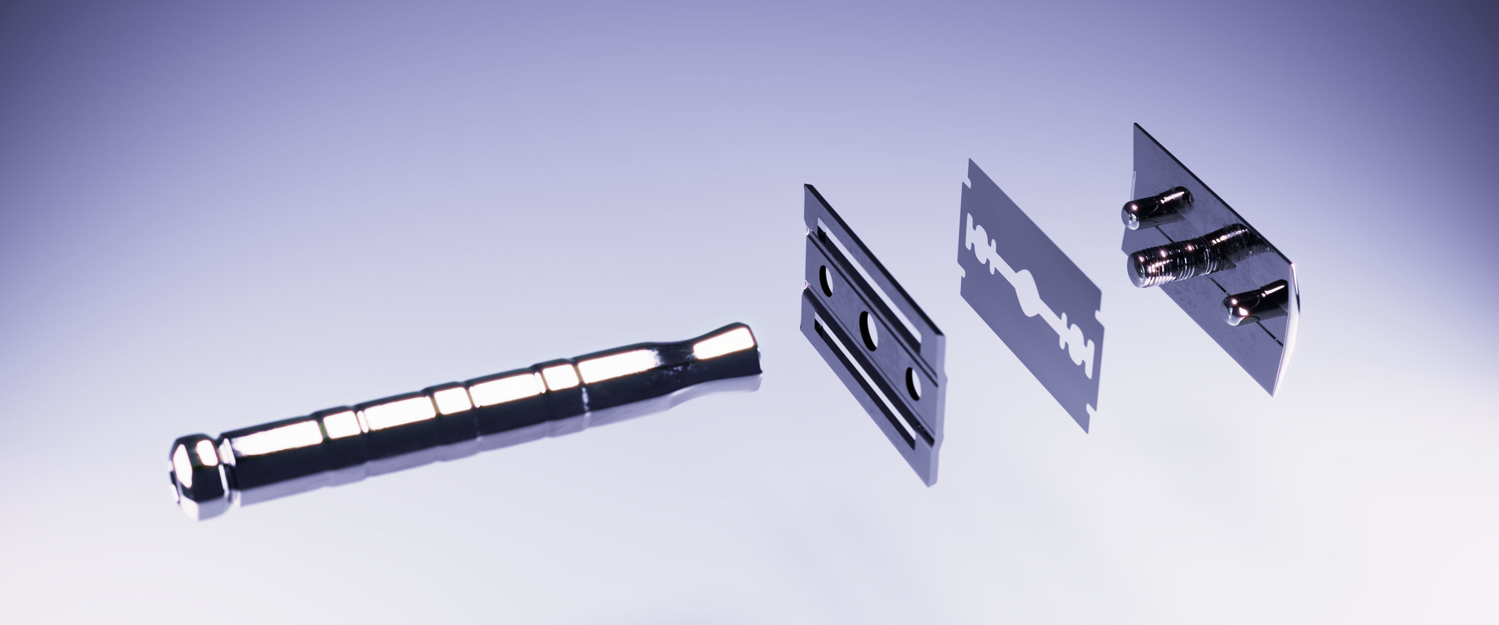 vintage razor scene 3D model_1