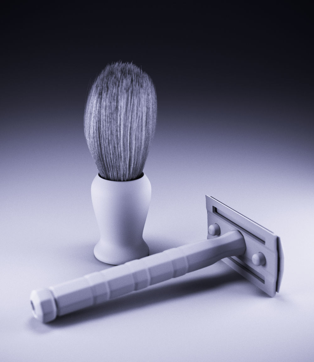 vintage razor scene 3D model_4