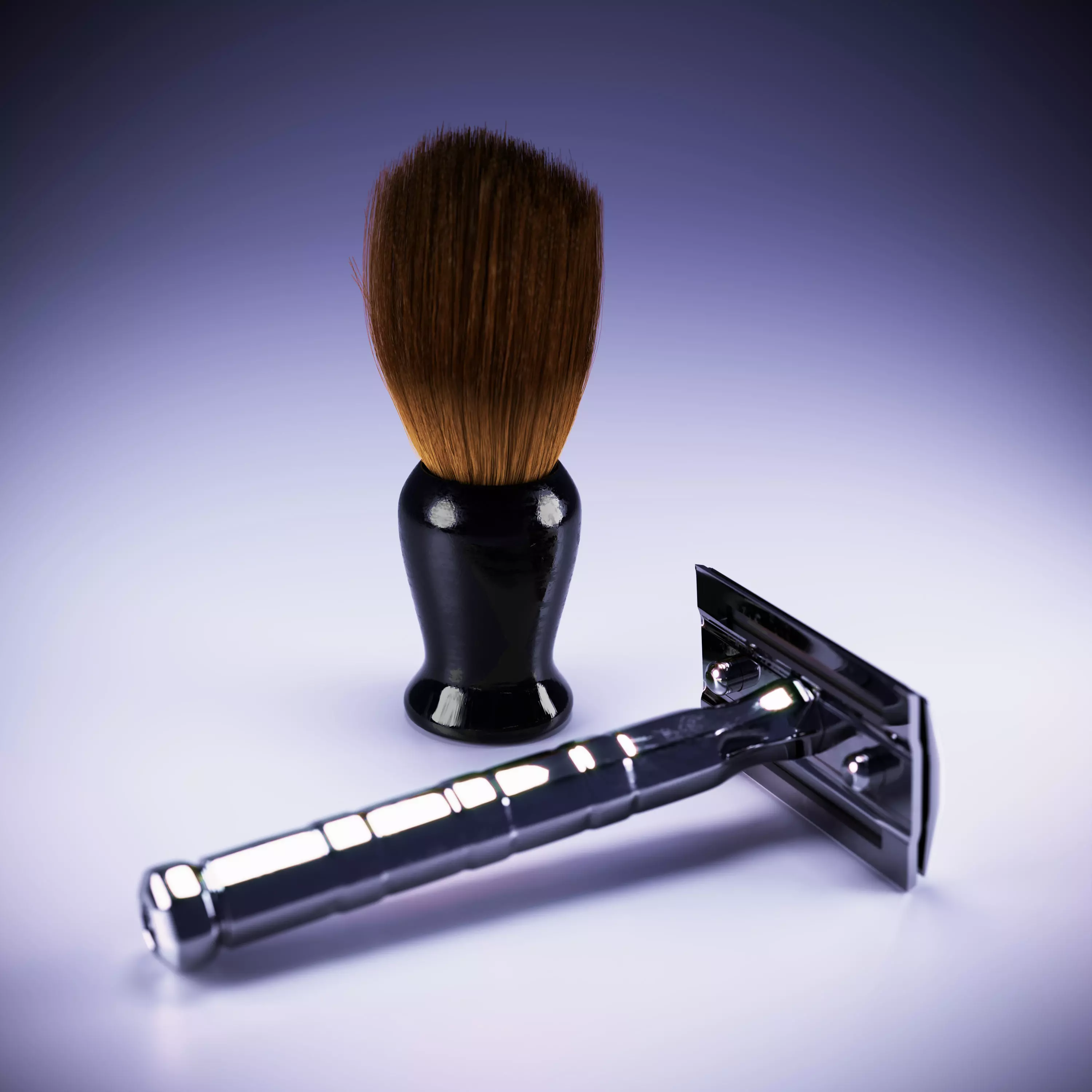 vintage razor scene 3D model_0