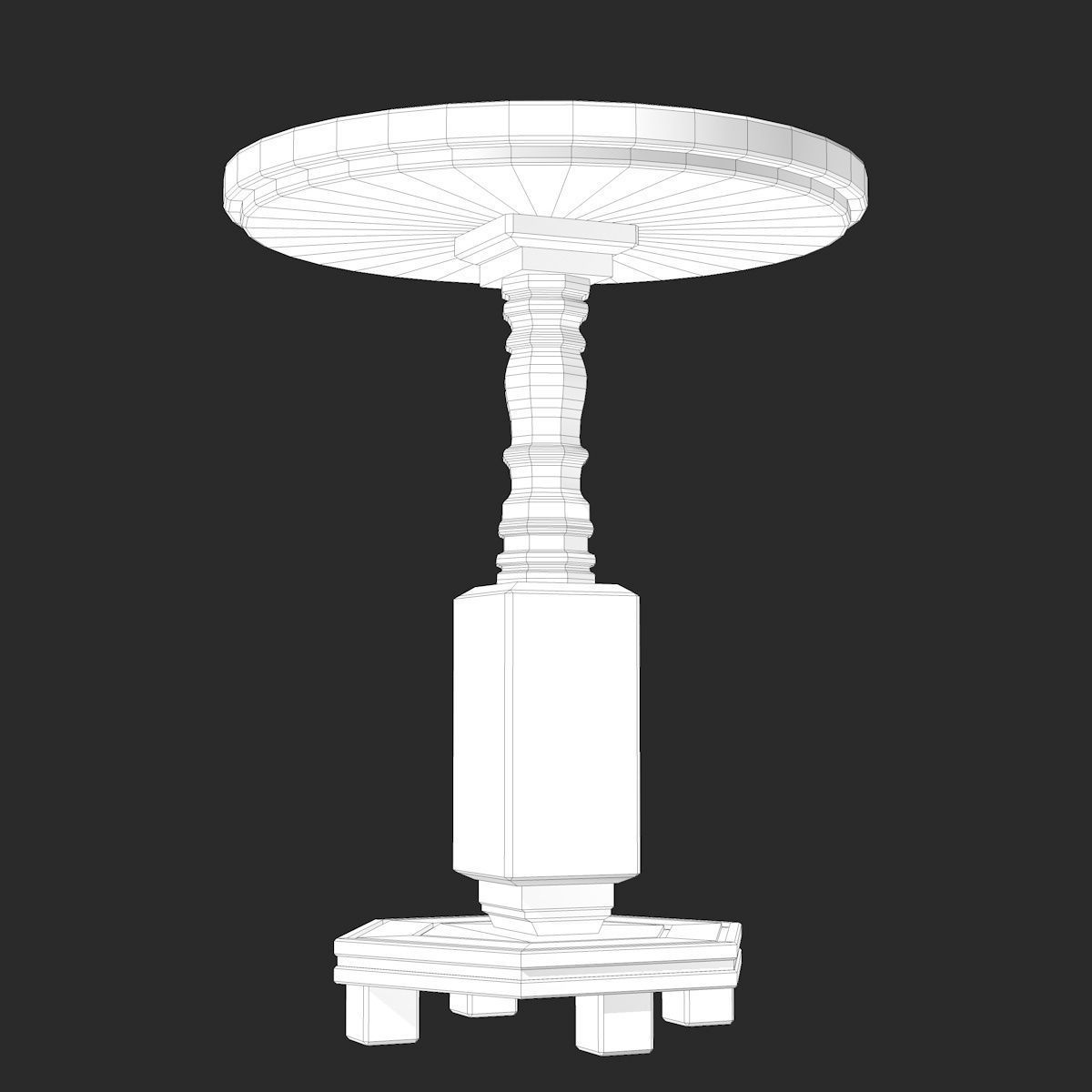 Black Stone Table Low-poly 3D model_4