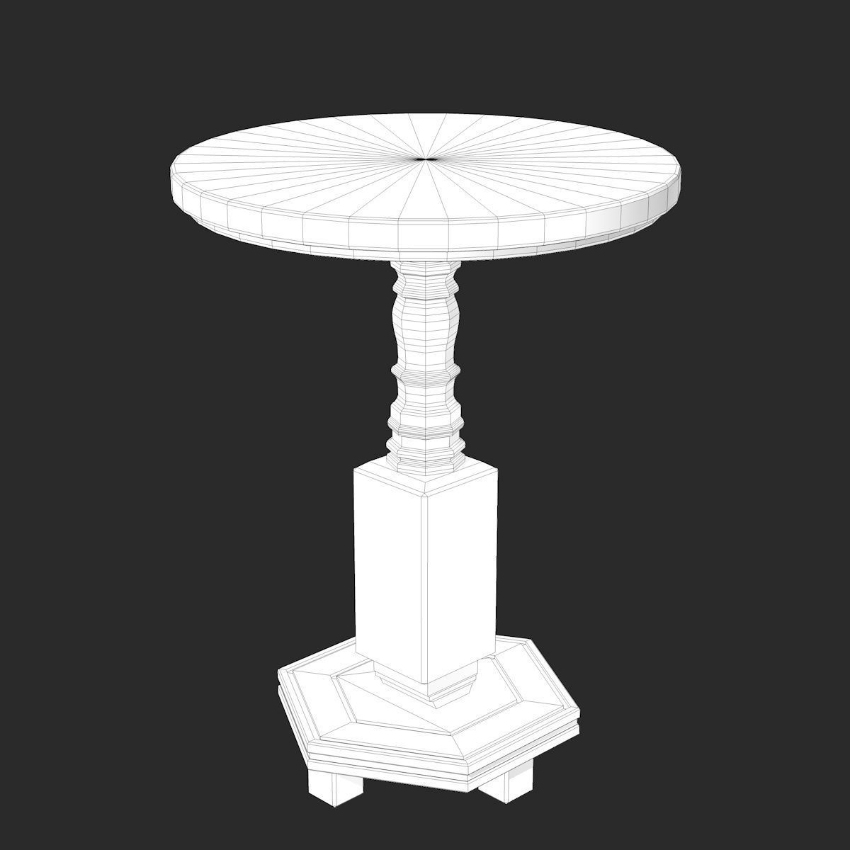 Black Stone Table Low-poly 3D model_5
