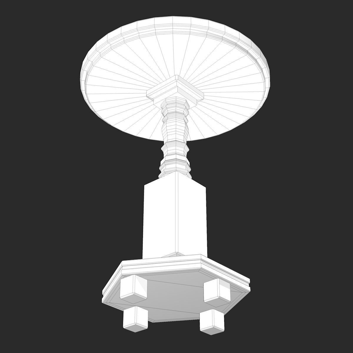 Black Stone Table Low-poly 3D model_6