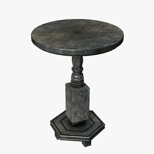 Black Stone Table Low-poly 3D model