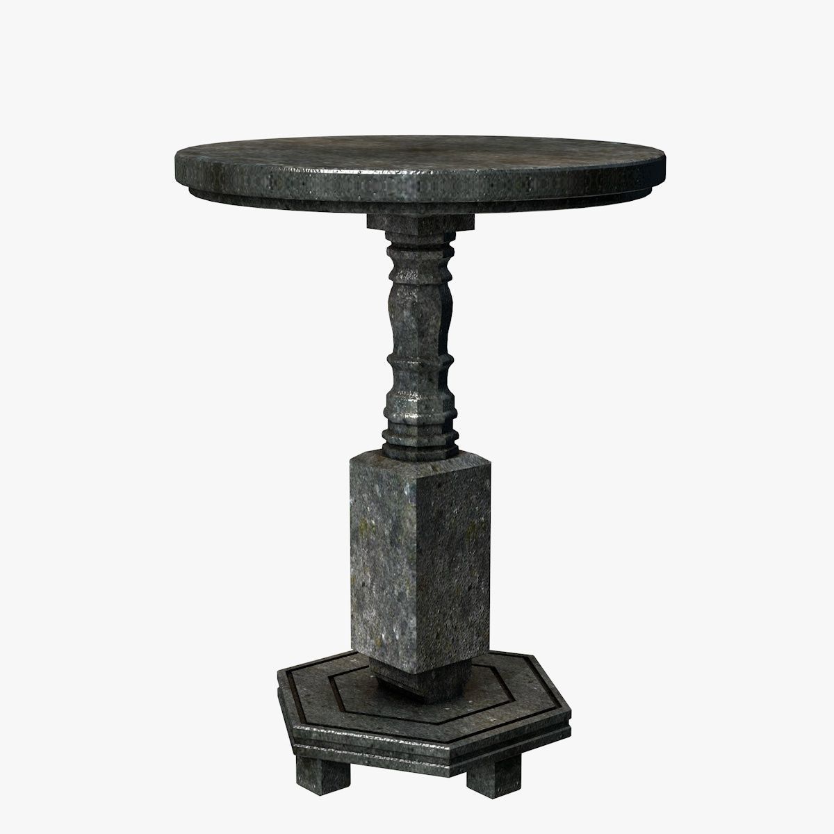 Black Stone Table Low-poly 3D model_1