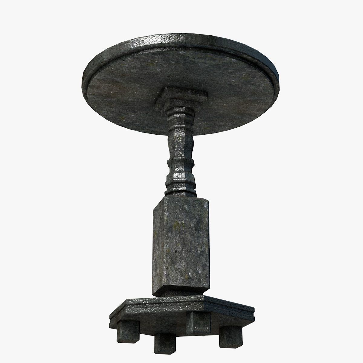 Black Stone Table Low-poly 3D model_2